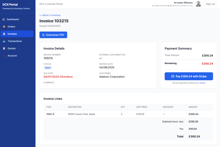 Pay Invoice Button